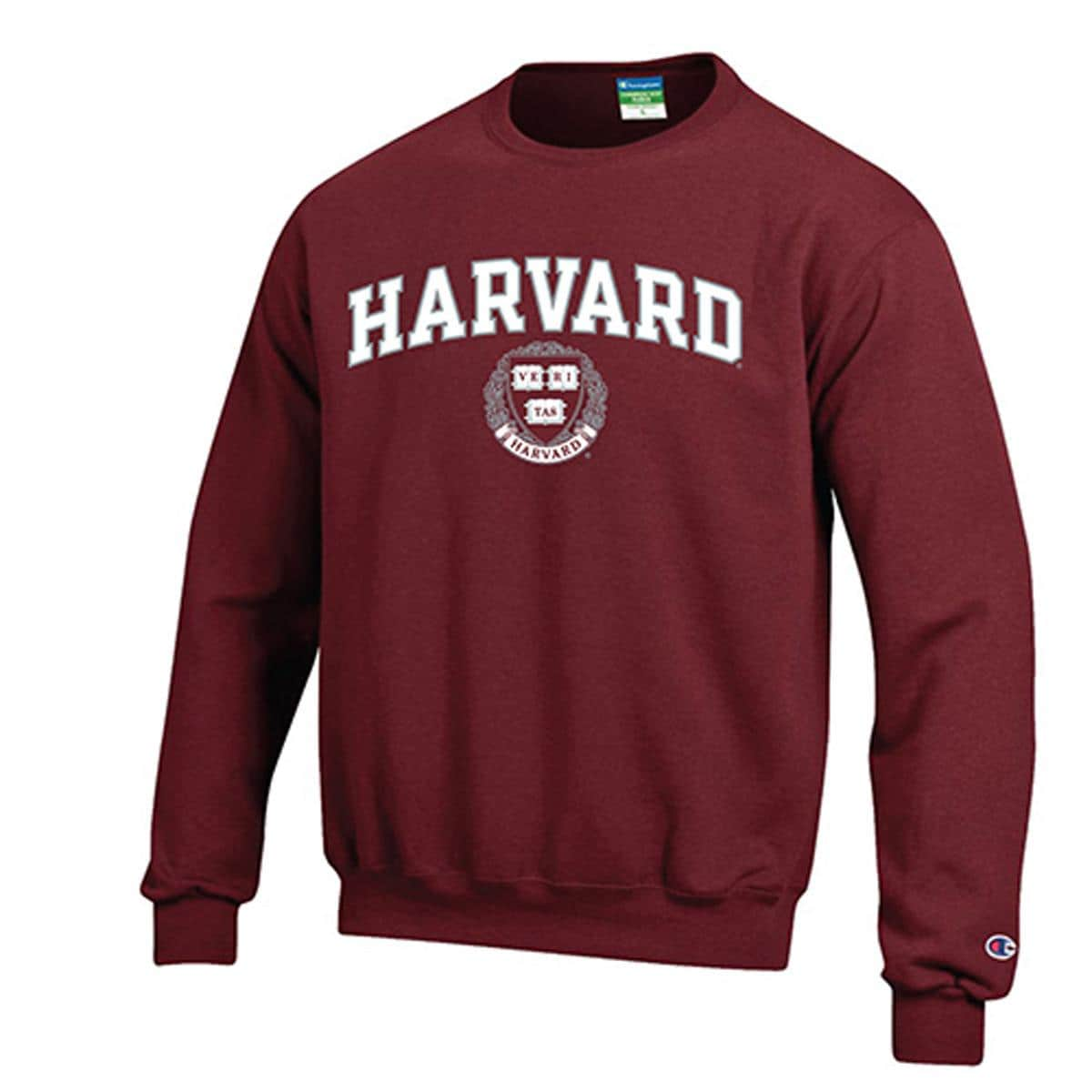 Harvard Champion Arched Two-Tone Seal Crew Neck Sweatshirt | Harvard ...