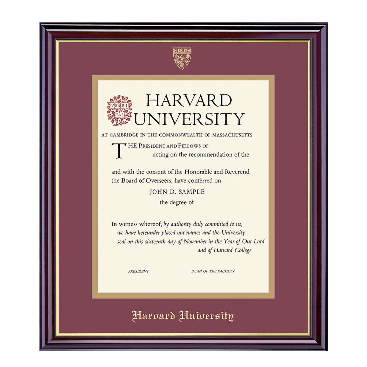 harvard law degree certificate