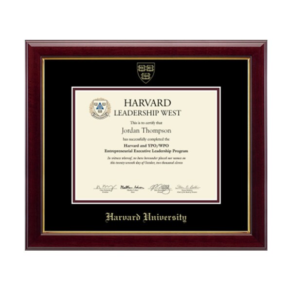 Harvard Gold Embossed Certificate Frame in Gallery or Regency Gold with