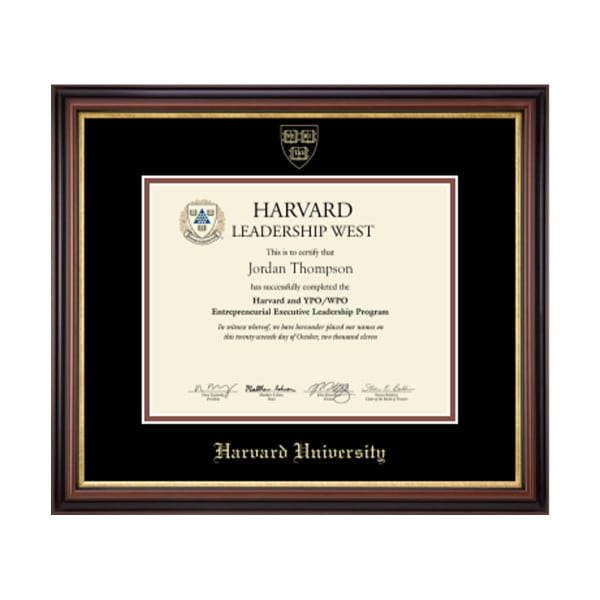 Harvard Gold Embossed Certificate Frame in Gallery or Regency Gold with