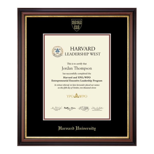 Harvard Gold Embossed Certificate Frame in Gallery or Regency Gold with